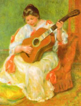Woman with Guitar, Pierre Renoir